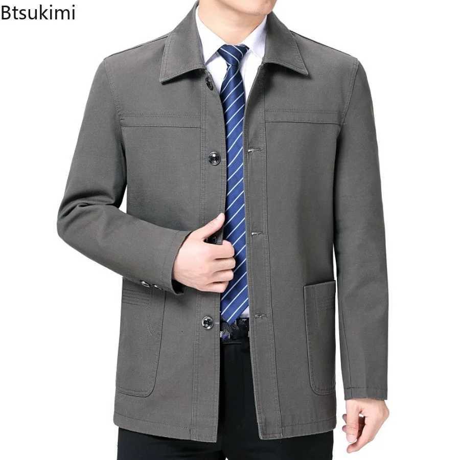 High Quality Mens Cotton Jacket Spring Autumn Business Casual Coats Single Breasted Fashion Classic Men Outerwear Plus Size 8XL W251023