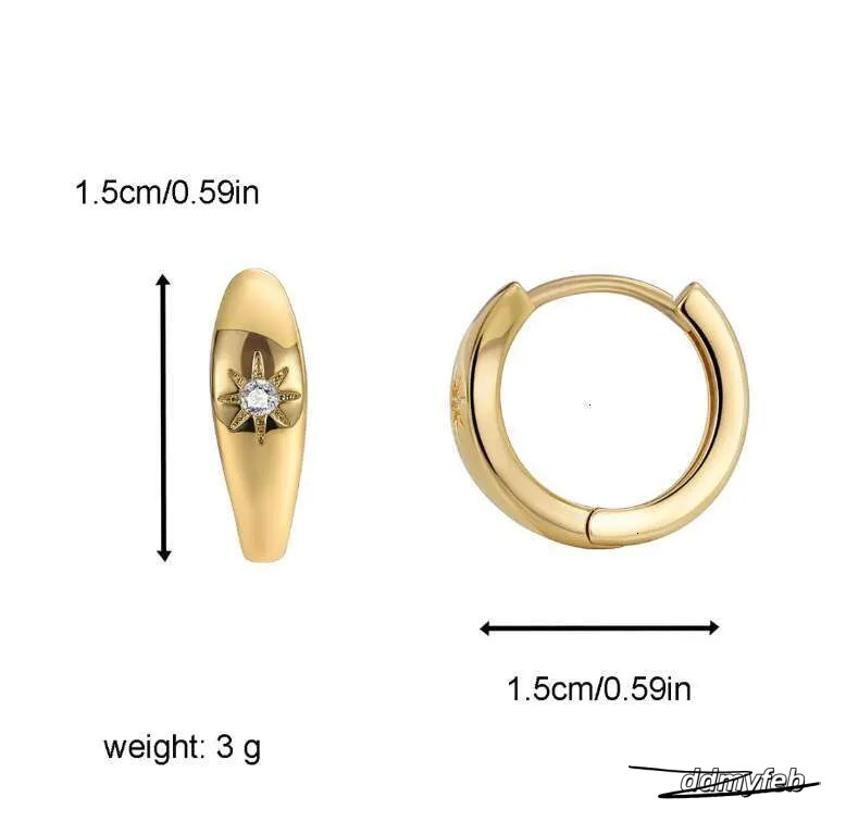 Minimalist Cubic Zirconia Earrings For Women - Fashionable Copper Sier Square Studs Ddmyfeb