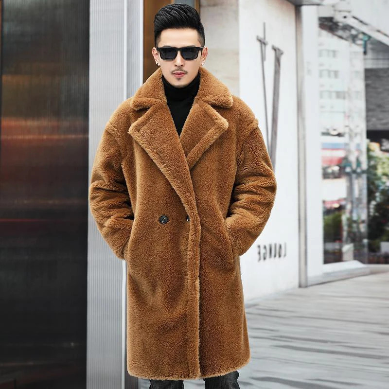 y Fashion Long Teddy Bear Jackets Coats Men Winter Thick Warm Outerwear Large Size Mens Faux Fur Coat 251023