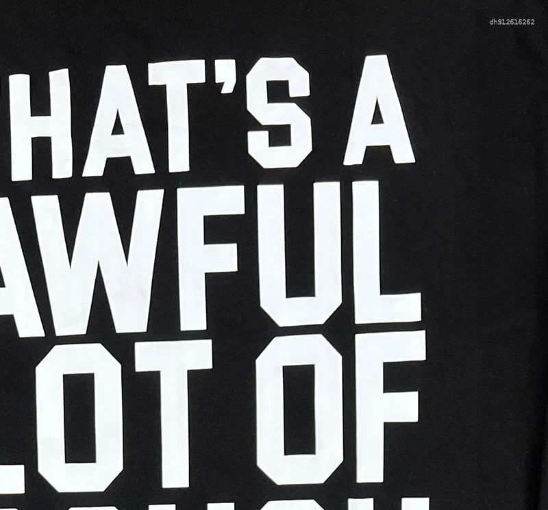 Men's Hoodies Men Women Casual White Letters Print That's A Awful Lot Of Cough Syrup Pullovers Cotton Loose Black Hoodie With Tag