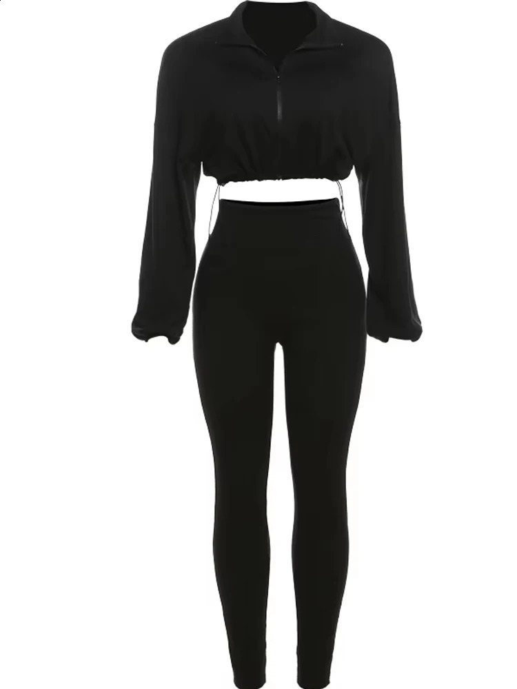 Nibber Spring Women 2 Piece Set Casual Tracksuit Zipper Thin Drawstring JacketLeggings Matching Streetwear Sporty Suit 251022