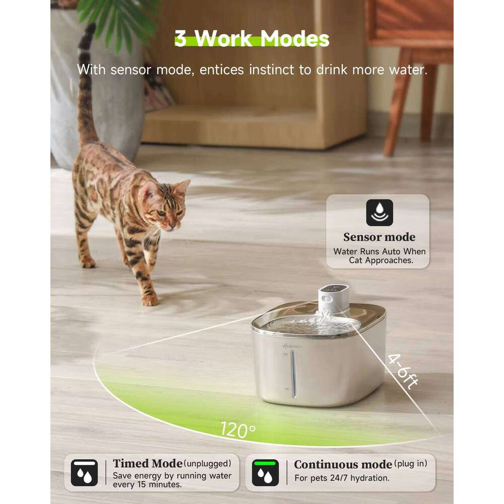 designer brand APETDOLA L Wireless Cat Auto Sensor Drinking Fountain For Cats Dog Drinker Pet Water Dispenser Accessories