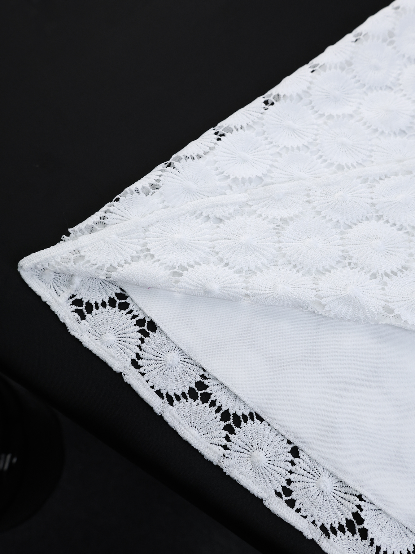 Elegant Orange Summer Casual Hollow Out Lace Dot Women Short Sleeve A Line AOMEI Midi Dresses for Plus Size AM050748