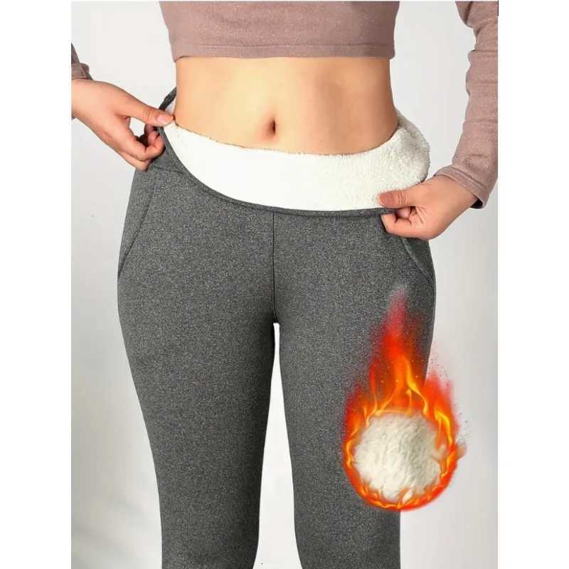 Women High Waisted Warm Leggings with Pockets Thermal Winter Tights Tummy Control Butt Liftting Leggings Fashion Casual LeggingsT251023