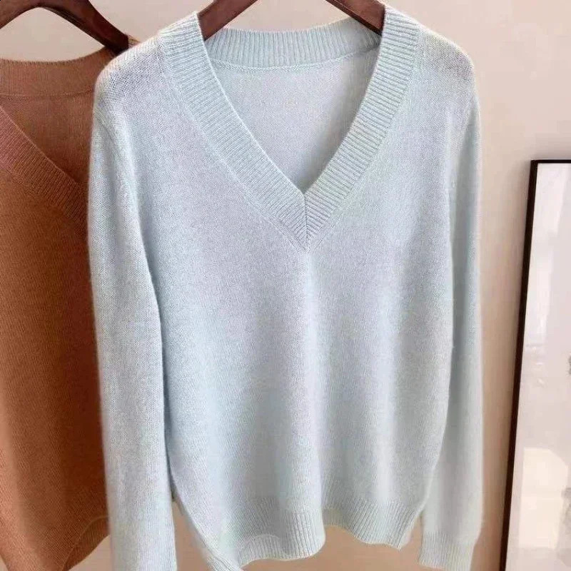 Korean Early Autumn Knitted Sweaters for Women Embroidered Loose Casual Letter Pullovers Harajuku Cashmere Knit Base Jumpers 251023