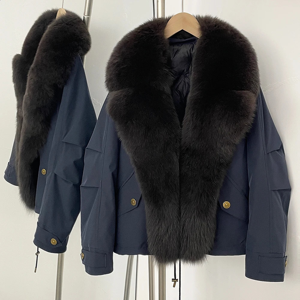 OFTBUY Natural Fox Fur Parka Jacket Fashion Short White Duck Down Coat Winter Clothes Women Real Puffer Female 251022