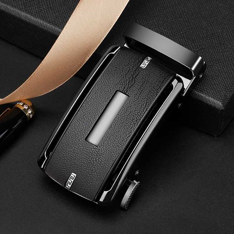 Mens Automatic Ratchet Belt with Alloy Buckle Leather Waist Straps for Business Belts for Men Plus Size 130 140 150 160 170cmXJ251023