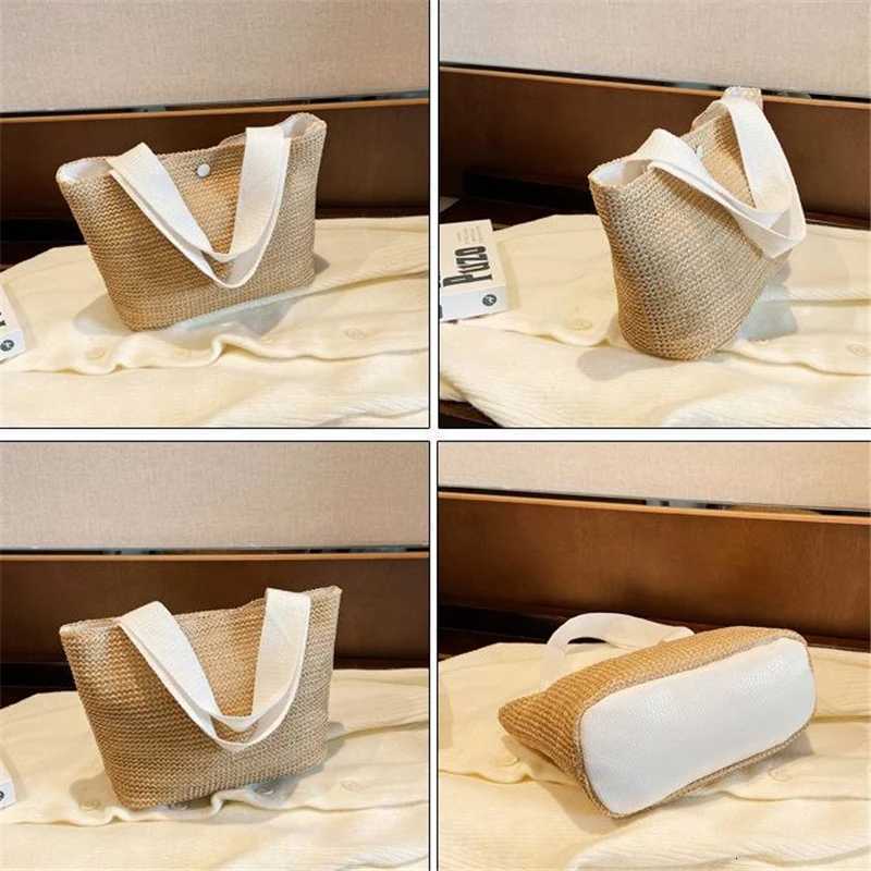 Elegant Ladies Straw Woven Handbag Women Holiday Beach Casual Tote TopHandle Bags Fashion Retro Shoulder Bags 2022L251023