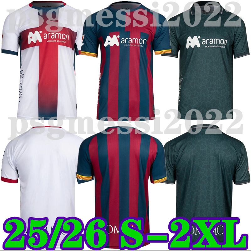 25 26 Huesca Soccer Jerseys R.PULIDO M.LOUREIRO 2025 2026 Home Away Jersey GERARD V.HUGO VALLE KENTO HUGO VALLEJO GERARD R.PULIDO Uniforms Men Football Shirt 2xl