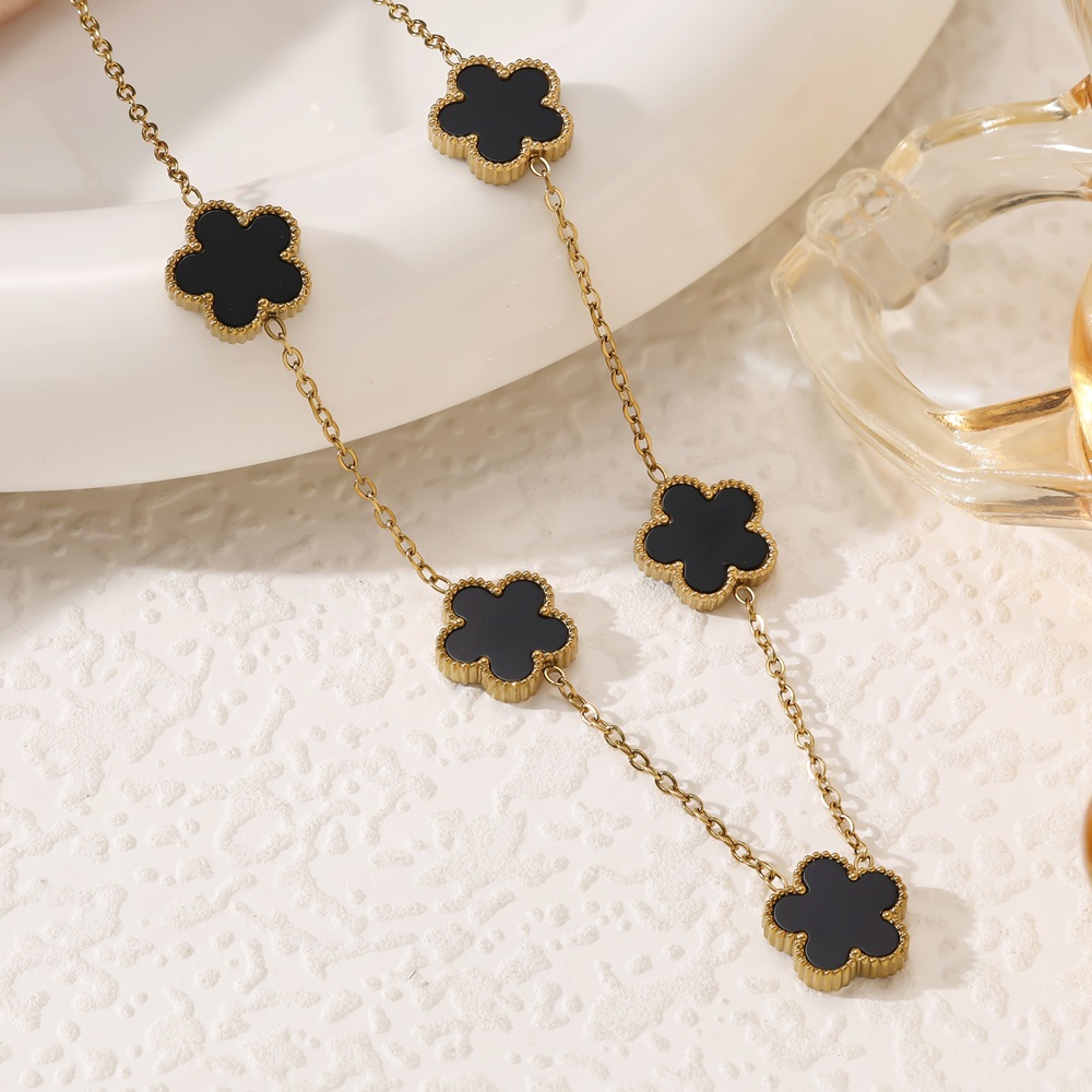 Designer Necklace For Women's Earrings Titanium Steel Colorful Necklace Bracelet Collection Personality Simple Style Luxury Fashion Necklace 3010