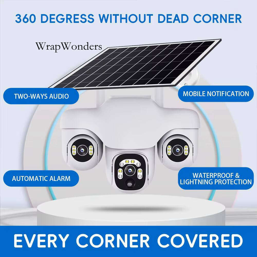 V380 Pro Outdoor Security Dual Lens 4G Sim Card 3 Video Power Wireless Wifi CCTV Solar Camera