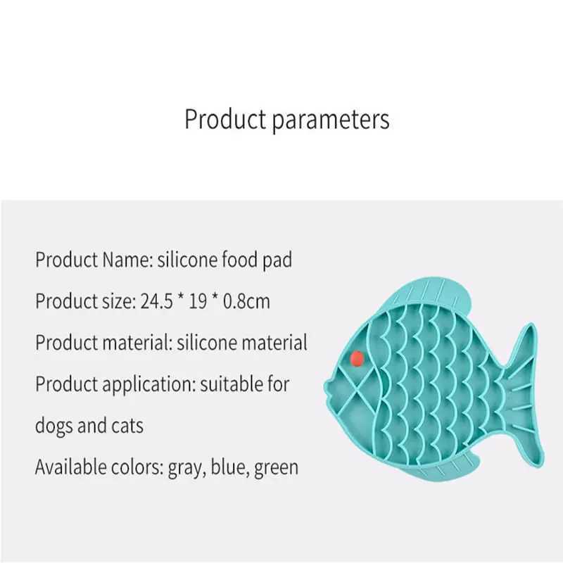 Silicone licking pad Fish shaped Pet Dog Lick Pad Bath Peanut Butter Slow Eating Licking Feeder Cat Lickmat Feeding Dog Lick Mat Y251023