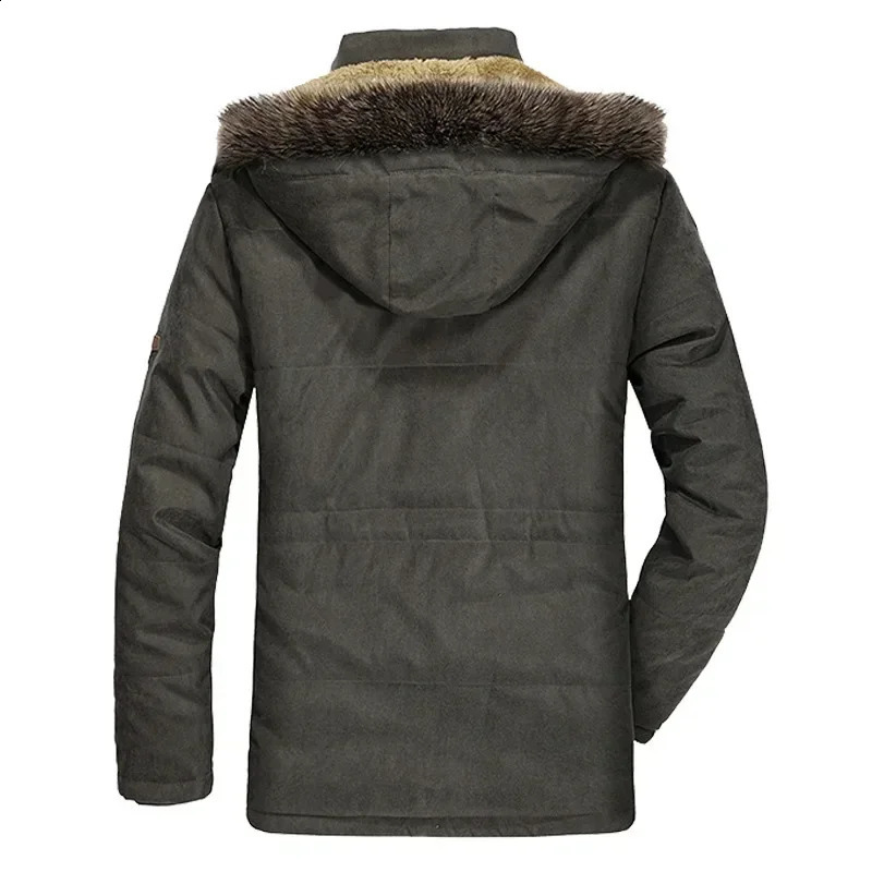 Man Winter Outdoor Jacket for Business Casual Padded Thickening Warm Loose Hooded Waterproof Mediumlength Cotton L6XL 251015
