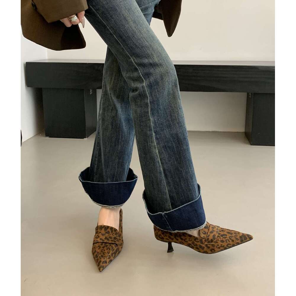 2025 Autumn Winter High Heels Thin Designer Shoe Deep Mouth Pointed Toe Single Elegant Mid Heel Commuting Professional Women's Shoes