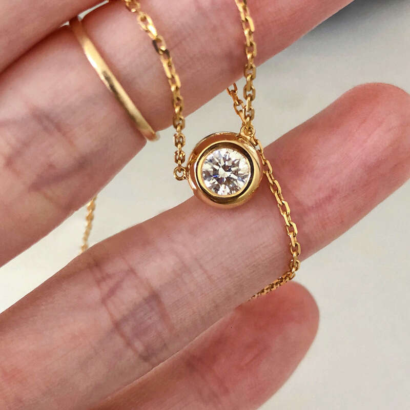 Necklace Designer luxury pendant necklace circle Zircon inlay for Women men Simple Elegant Fashion High-End 925 silver plated with 18K Gold Festival v