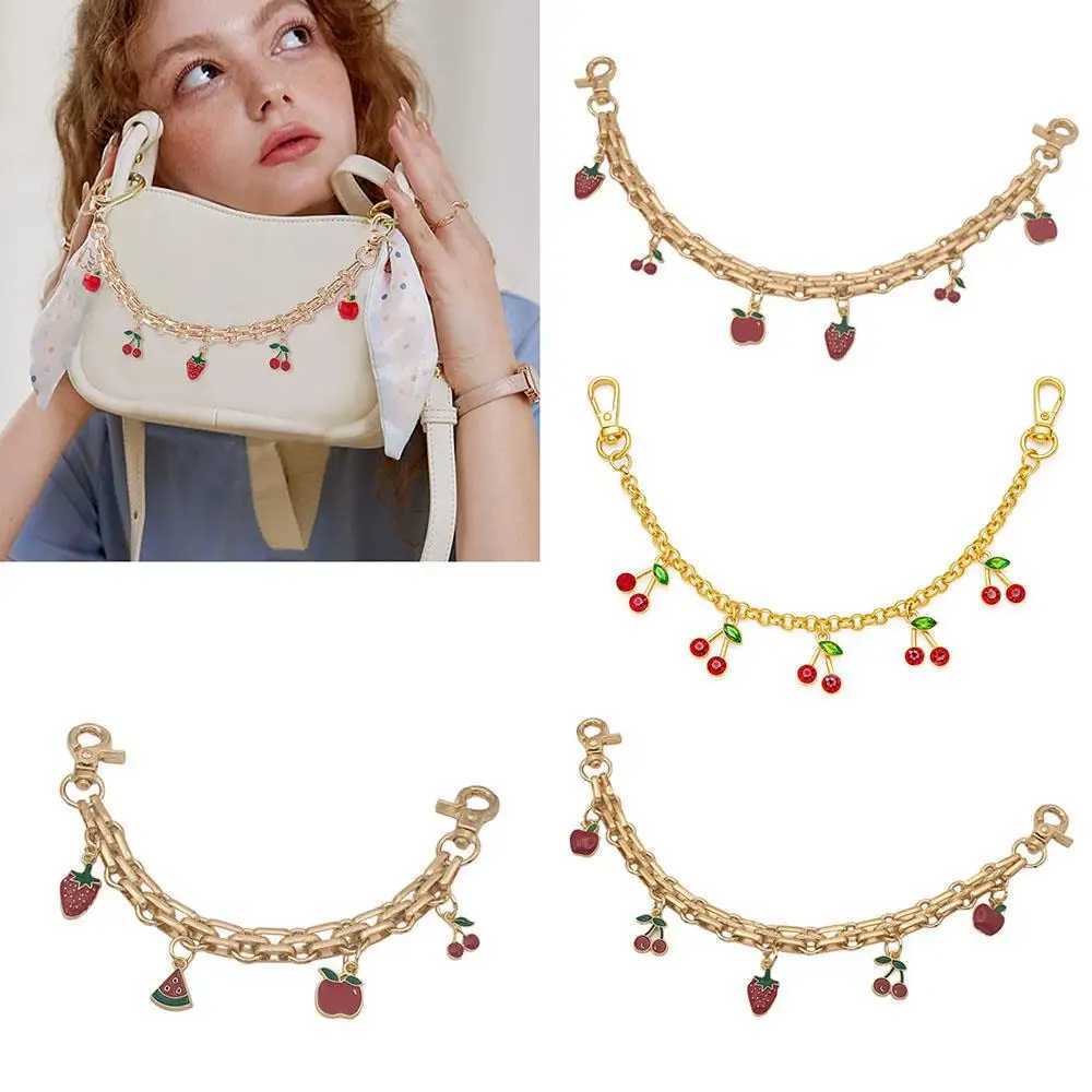 HOT Cherry Strawberry Pendant Girls Bag Charms Sweet Layered Metal Chain Accessories For HandbagsTote Hanging Ornaments 2025 Z251023