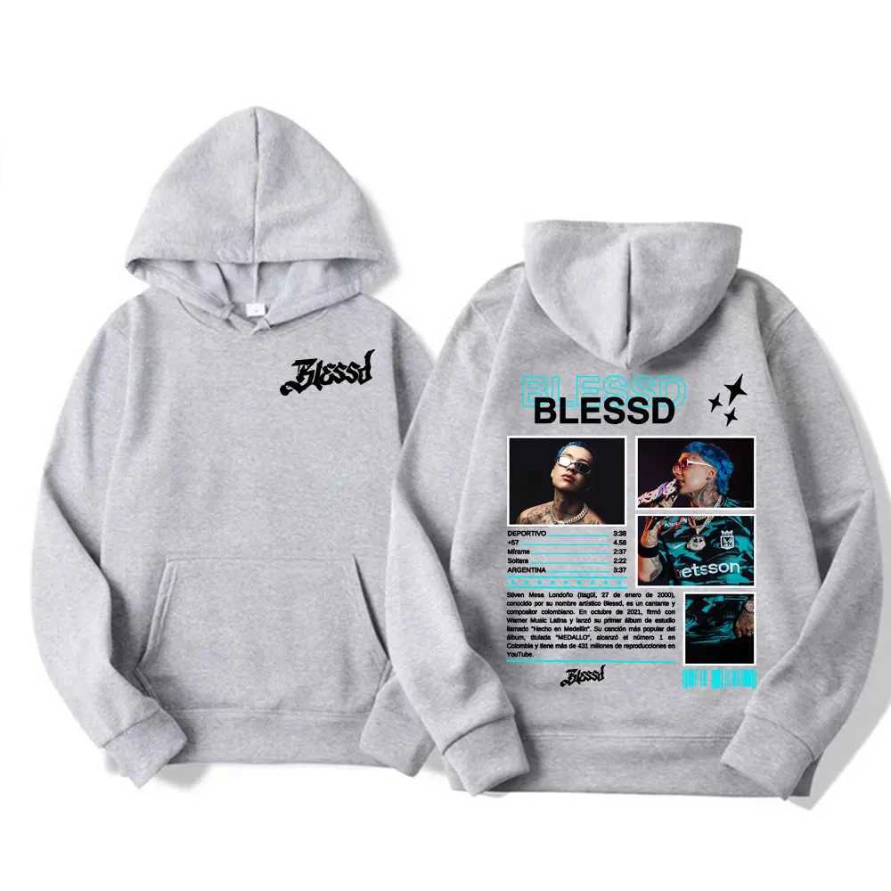 Rapper BLESSD BENDECIDO 2025 Tour Cover Hooded sweatshirt Mens fashion hiphop pop music street hoodieT251023