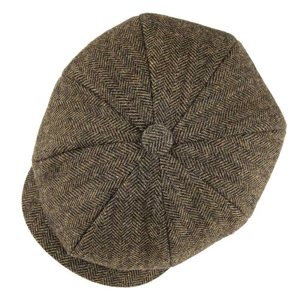 BOTVELA Wool Tweed Newsboy Herringbone Men British Gatsby Retro Hat Driver Flat for Ma Vintage Herringbone BeretW251023