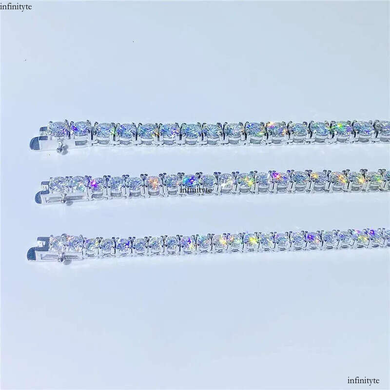 Real Gold Jewelry 5mm 16 18 20 22 24 26 28 Inches Gra Certificate Vvs Moissanite Dia Tennis Chain 111