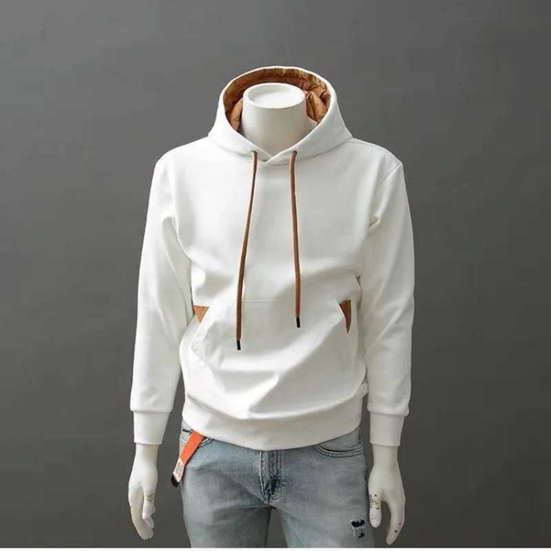 Male Hoodie Fleeced Pocket Contrasting Colors Cotton Mens Hooded Sweatshirt Autumn Harajuku Fashion Overfit Y2k Vintage New InT251023