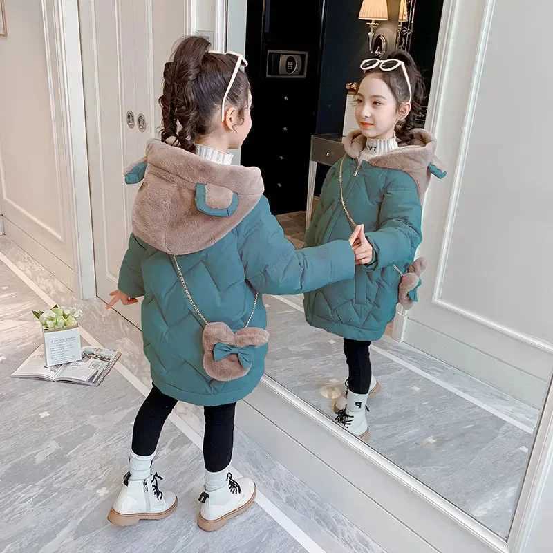 Girls Thick Cotton Clothes Jackets Winter Children FleeceLined Warm Coats Kids Padded Hooded Parka Outerwear Fashion Snowsuit Y251023