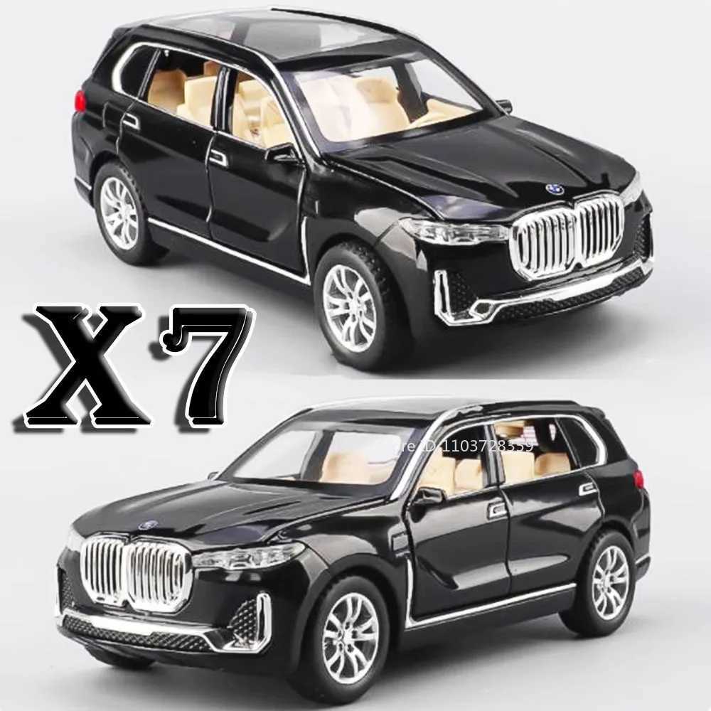 132 Scale X7 X5 Toy Car Models Alloy Diecast Miniature Models Sound Light Doors Opened Pull Back Ornament Vehicles Child GiftsT251023