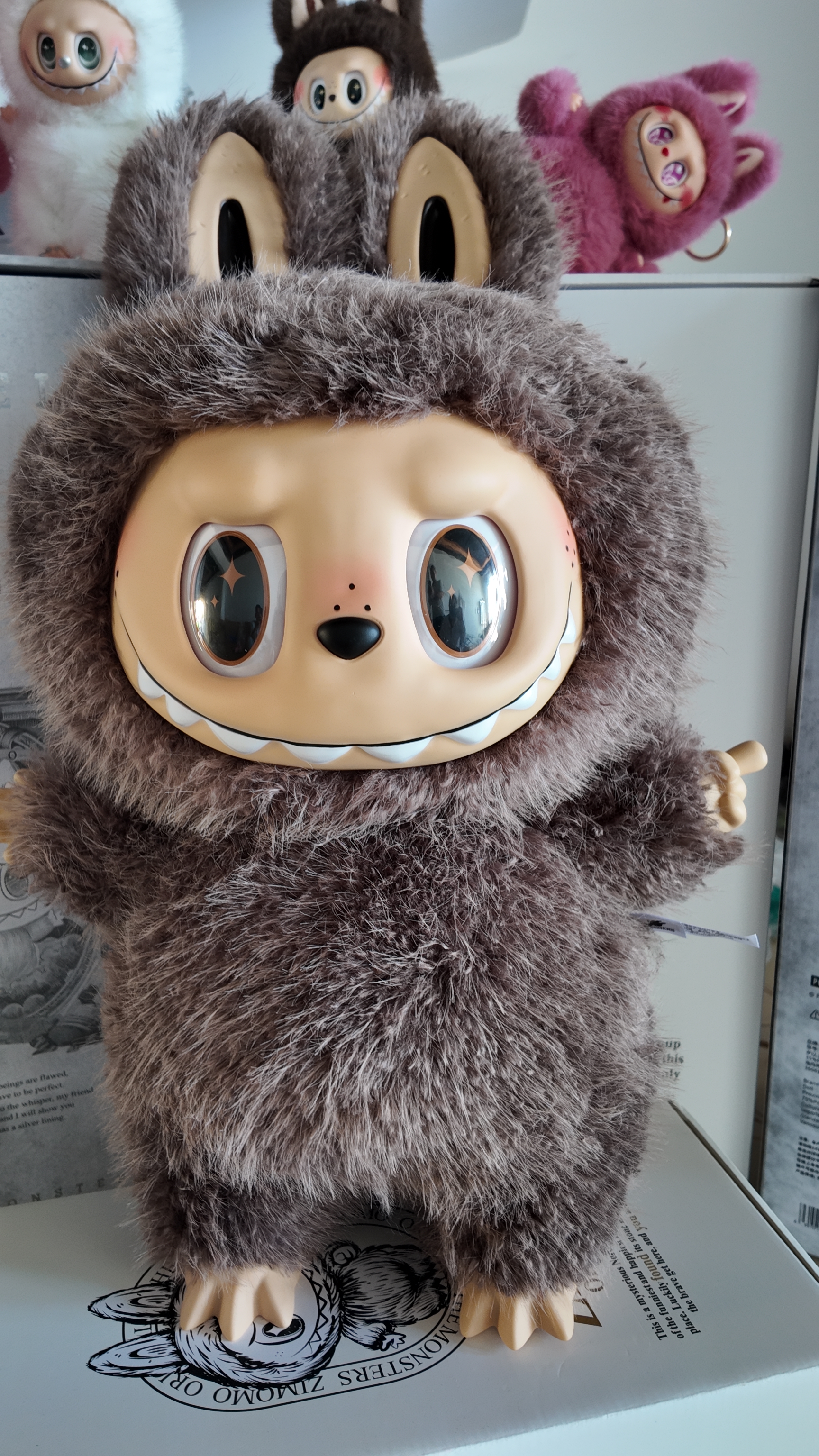 Presale 38Cm 58cm Labubu angel Big Zimomo The Monster Leader White Limited Archangel Creative Change Doll Figure Vinyl Doll