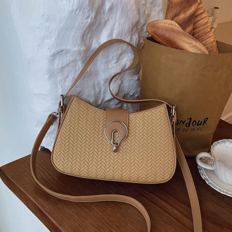 Luxury Brand Designer Bag High-End Woven Pattern Underarm Bag For Women 2025 New Korean Fashion Large Capacity Handbag Crossbody Bag