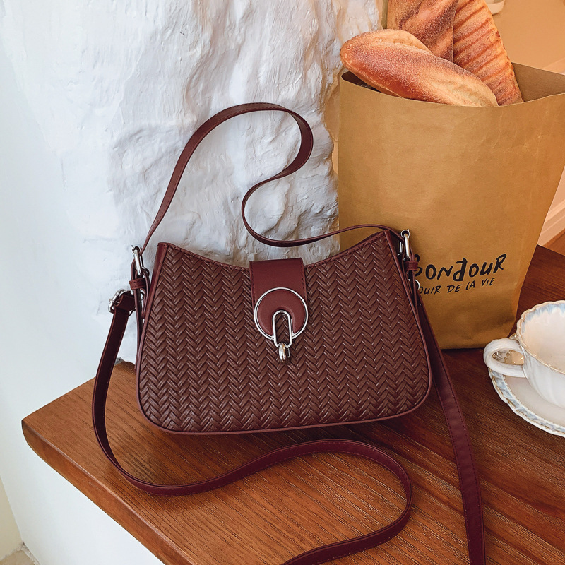 Luxury Brand Designer Bag High-End Woven Pattern Underarm Bag For Women 2025 New Korean Fashion Large Capacity Handbag Crossbody Bag