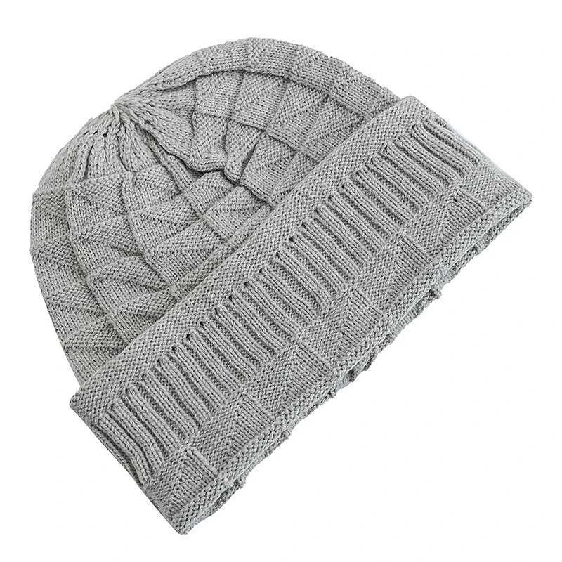 Hot Sa Long Size Winter Hat Casual Street Autumn Daily Beanies For Men Wen Solid BonnetW251023