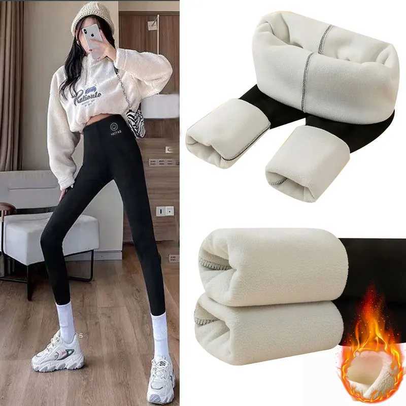 Autumn Winter High Waist Plus Velvet Shark Pants Women Seamless Fleece Warm Leggings Slim Casual Sports Fitness Yoga LeggingsT251023