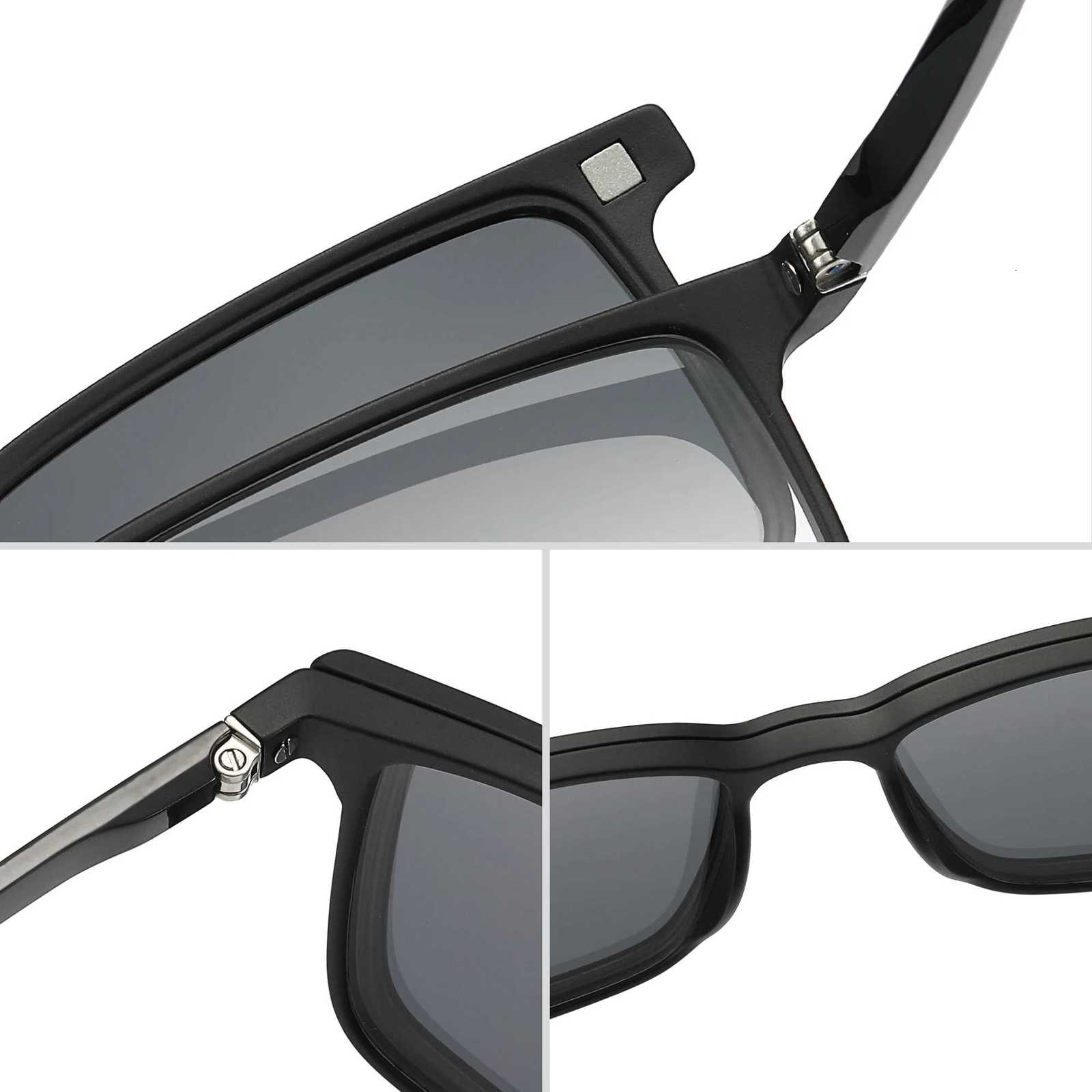 Progressive Prescription Glasses Men 3 in 1 Polarized Magnetic Clip on Sunglasses Male Optical High Myopia Multifocal EyeglassesW251023