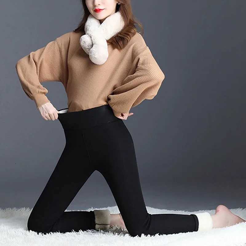 Women Winter Plus Velvet Stretch Leggings High Waist Warm Leggings Women Lamb Cashmere thick Winter LeggingsT251023