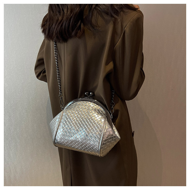 Luxury Brand Designer Bag Fashion Clip Bag 2022 Autumn New Korean Style Bag Woven Chain Bag Textured Single Shoulder Crossbody Women's Bag