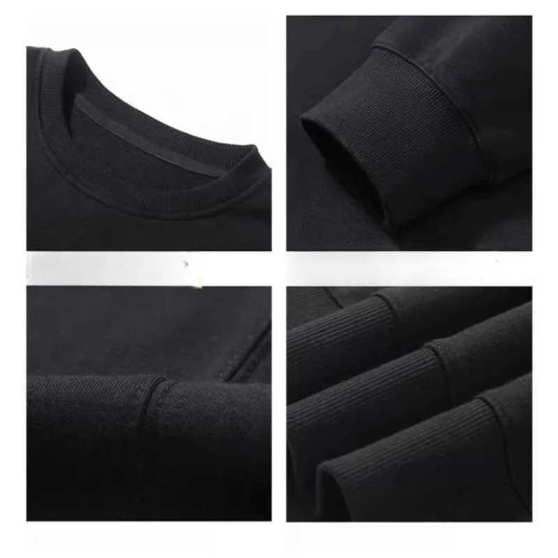 Sweatshirt 2025 new autumn and winter round neck top long sleeved Tshirt mens solid color versatile J251021