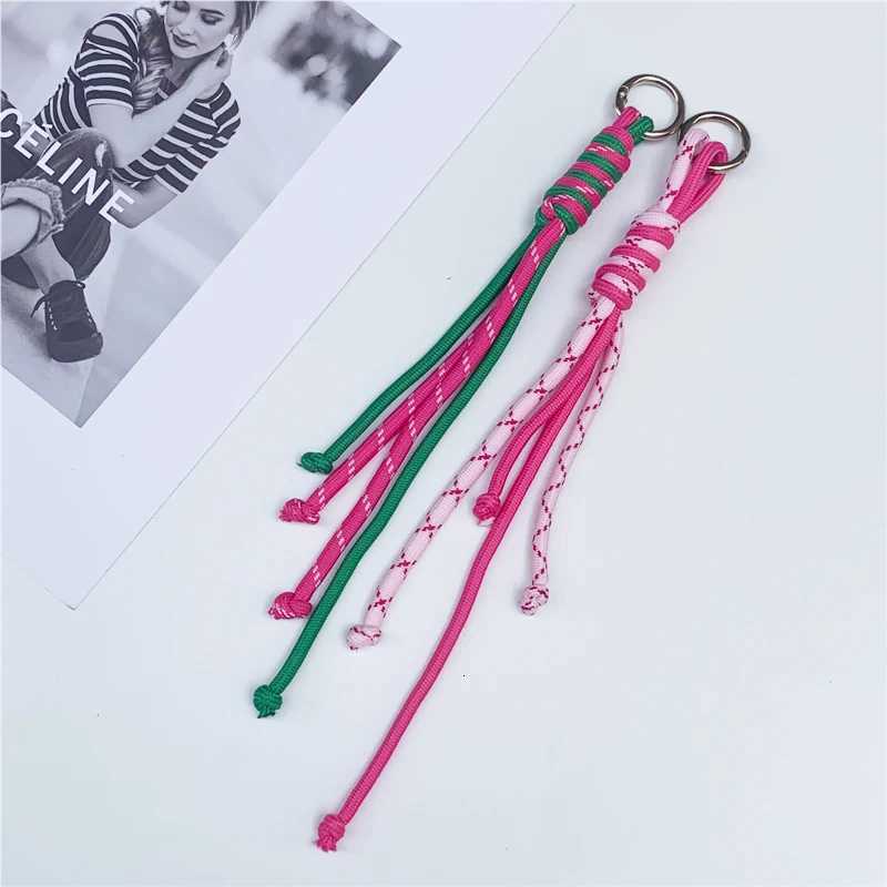 Korean Charm Nyion Handmade Rope Keychain Fashion Bag Pendant Jewelry DiY Sports Styie Couple Bracelet Colorful Pendant Gift Z251023