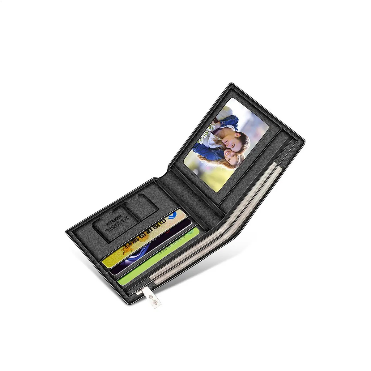 LAORENTOU Genuine Leather Men Short Wallet Card Holder with Zipper Pocket Gift for Husband Boyfriend251023