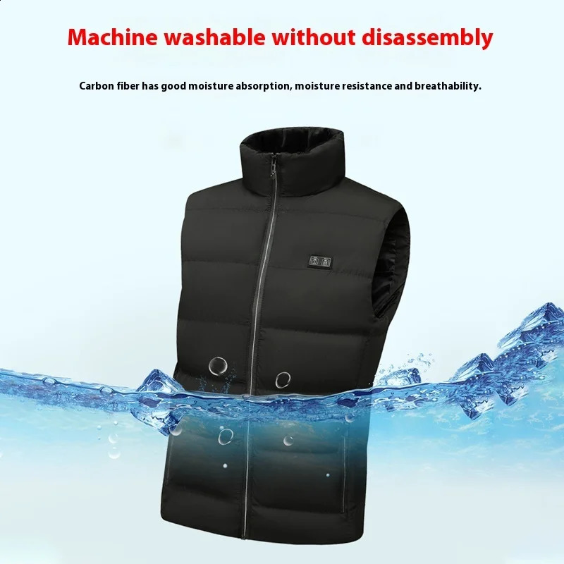 Intelligent Charging Heated Vest Mens Womens Winter Cotton Jacket 15 Areas Heating Motorcycle Equipment Street Gear Rider 251023