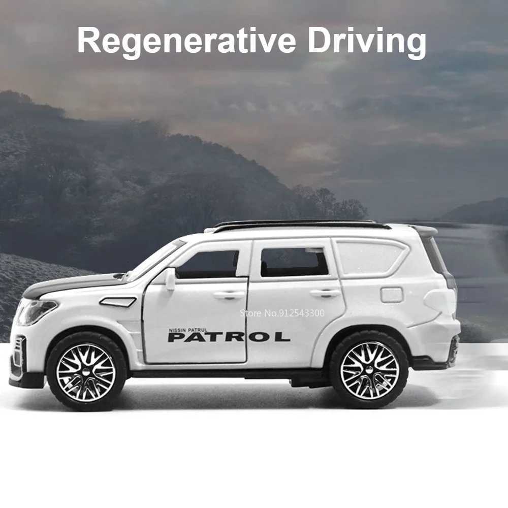 Scale 136 Patrol SUV Car Model Toy Alloy Body Rubber Tire 4 Doors Opened Pull Back Cross Country Cars Models Ornaments GiftsT251023