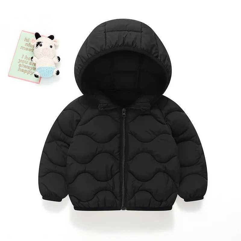 Baby Boys Girls Light Jackets Kids Hooded Down Coats Baby Winter Warm Cotton Clothes Teenager Autumn Solid Casual Outerwear Y251023