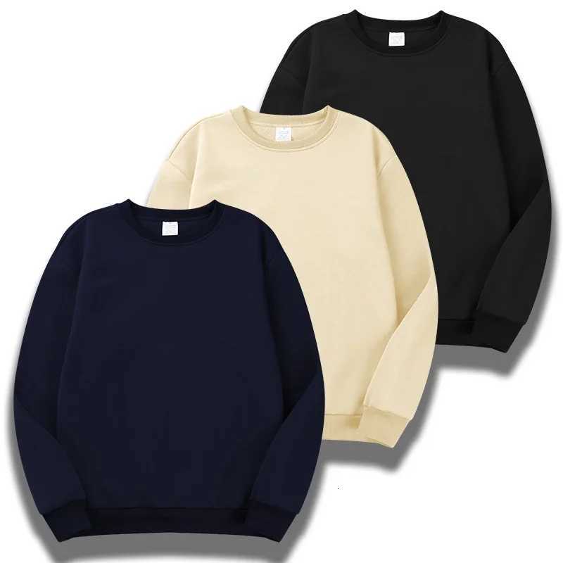 Mens Crew Neck Sweatshirts Single Color Oversize Sweatwear for Spring Outdoor Running TopsT251023