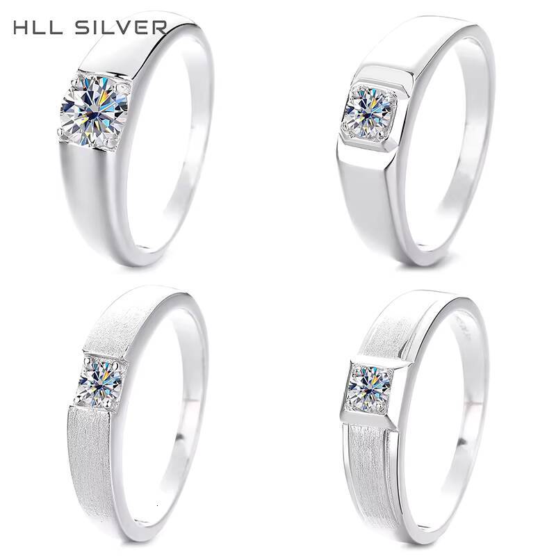 Classic 925 Silver Ring with 03ct 05ct 1ct Moissanite Brilliant Cut White Diamond High Quality Hight VVS Moissanite Man Ring