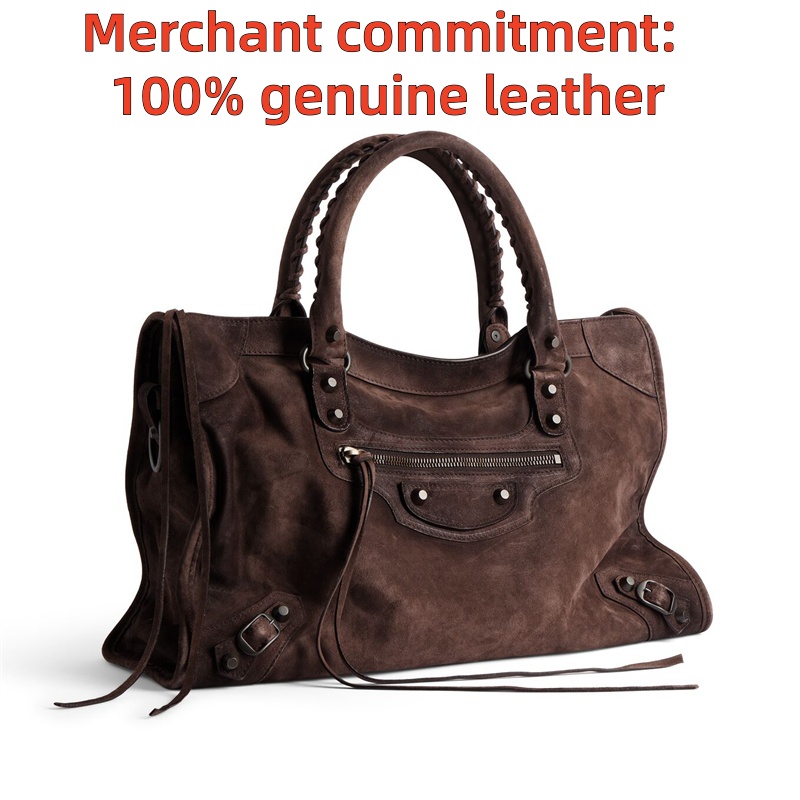 Fashion handbags LE CITY tote bag 10A Designer bags totes Luxury handbags Rivet Motorcycle bag Womens mens suede Shoulder bag Genuine leather crossbody travel bag