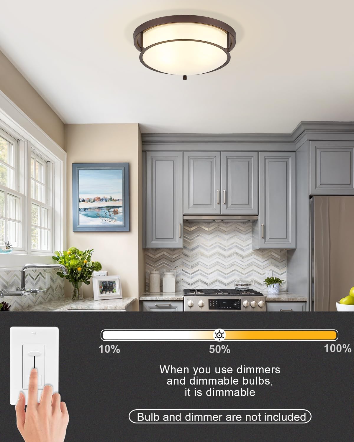 12.99-inch 2-light modern ceiling lamp with brass gold finish, suitable for corridors, kitchens, laundry rooms and bedrooms