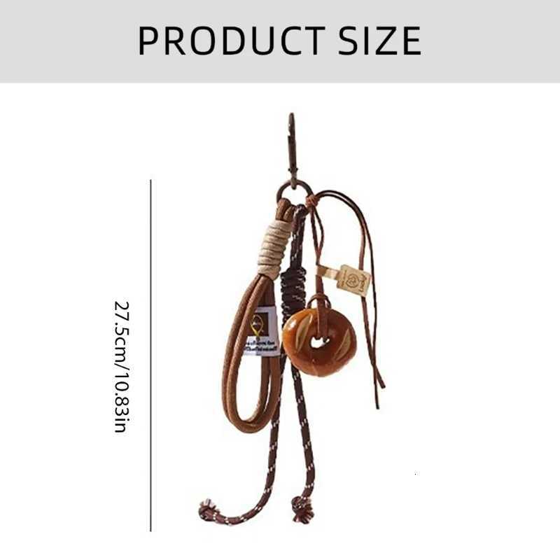 Unique Alkali Water Bread Keychain Handmade Gift Bag Charm Purse Pendant Keyring Ornament for Baking Culture Enthusiasts Z251023