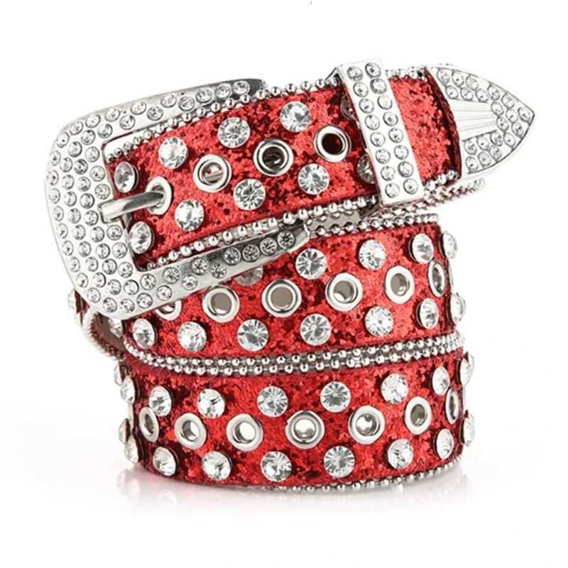 Goth Rhinestones Belts Women PU Leather Straps Rhinestones Belts Cowgirl Y2K Girls Fashion Belt for Jeans MenXJ251023