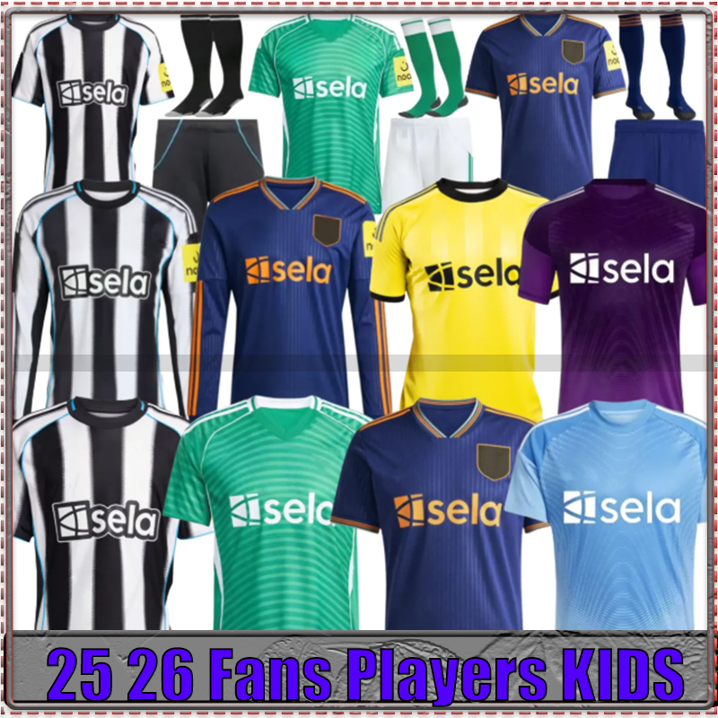 newcastled united 25 26 Soccer Jerseys Bruno G Elanga Gordon Botman Joelinton Tonali Livramento Willock Krafth jersey football shirt kit kids nufc long sleeves 34XL