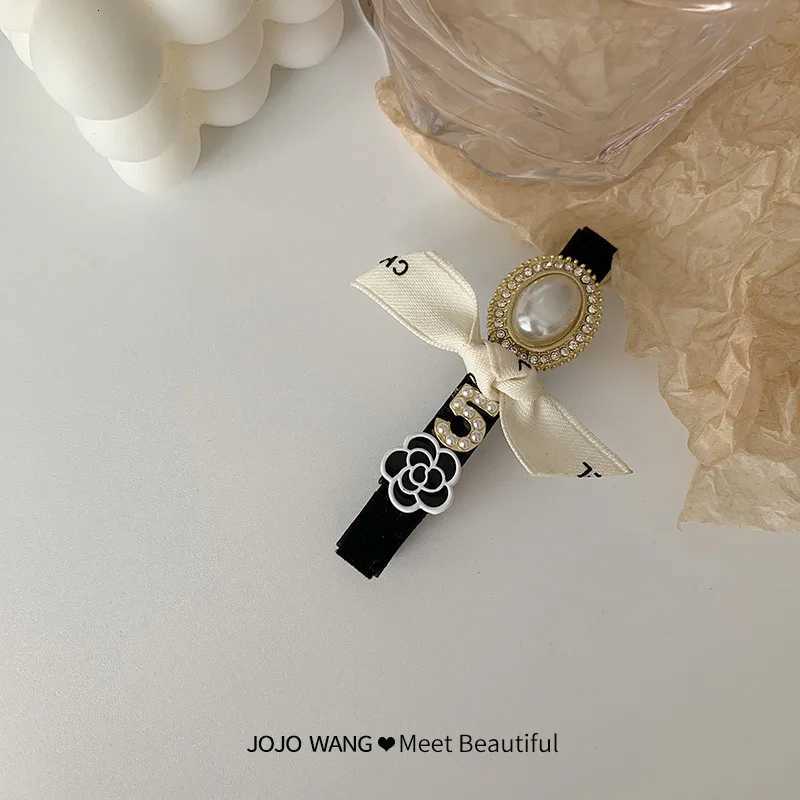 2024 New lia Elegant La Hair Accories Barrette Set Wholes French Wen Classic Black White Rose Pearl Hair Clips Y251023