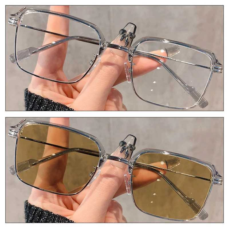 Vintage Photochromic Square Sunglasses Women Men Rectangle Sun Glasses Female Eyewear Anti Blue Light for Male Female EyeglassesW251023