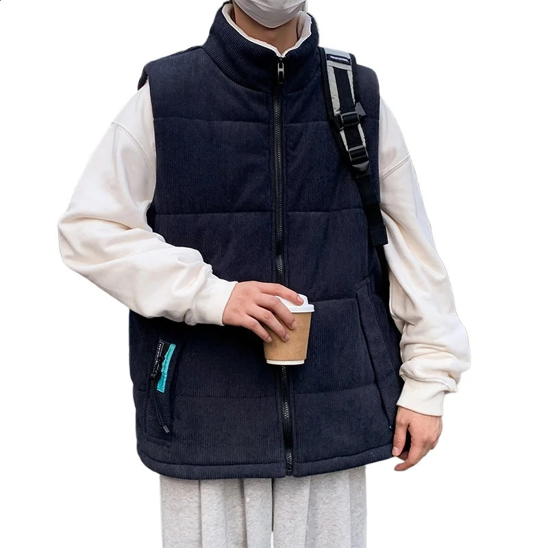 Autumn and Winter Unisex Corduroy with Thick Velvet for WarmthFashionable ComfortableHighquality Vest Jacket Men 251023
